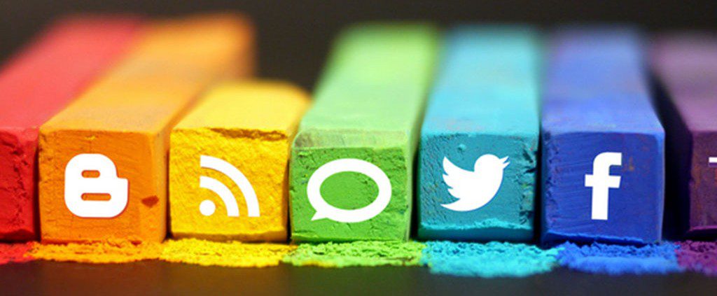 Social media apps logos on chalk