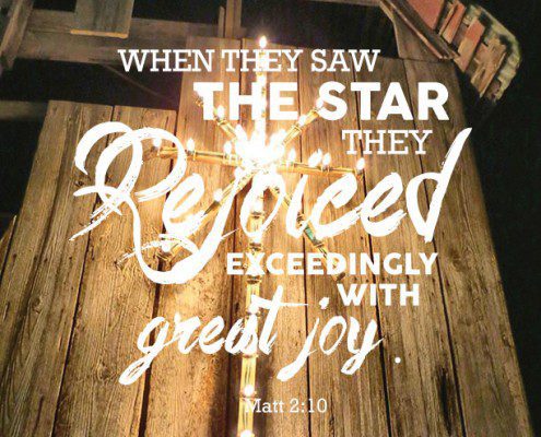 YMI Typography - When they saw the star the rejoiced exceedingly with great joy. - Matthew 2:10