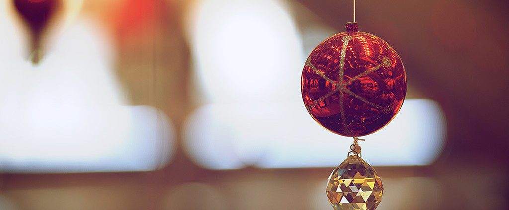 Red and gold Christmas tree ornament