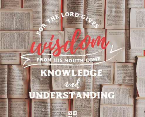 YMI Typography - For the Lord gives wisdom; from his mouth come knowledge and understanding. - Proverbs 2:6