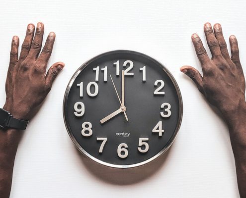 hands and clock