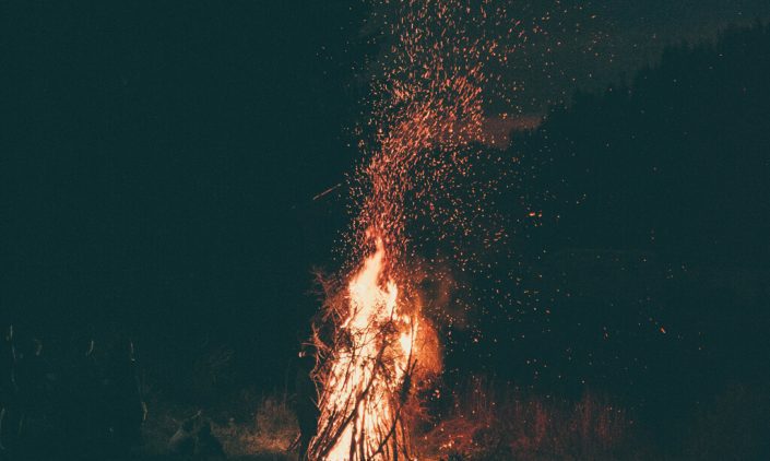 Bonfire burning