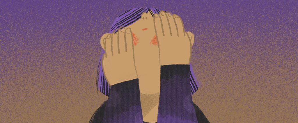 Illustration of a lady facepalm