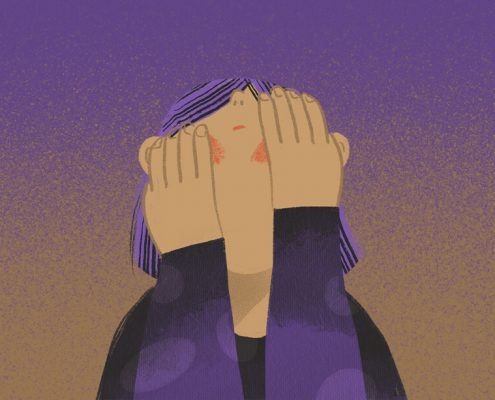 Illustration of a lady facepalm