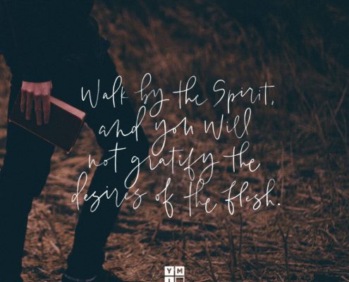 YMI Typography - Walk by the Spirit, and you will not gratify the desires of the flesh. - Galatians 5:16