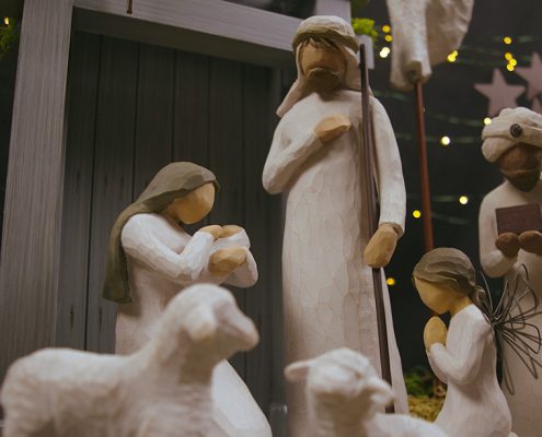 Baby jesus in the nativity scene