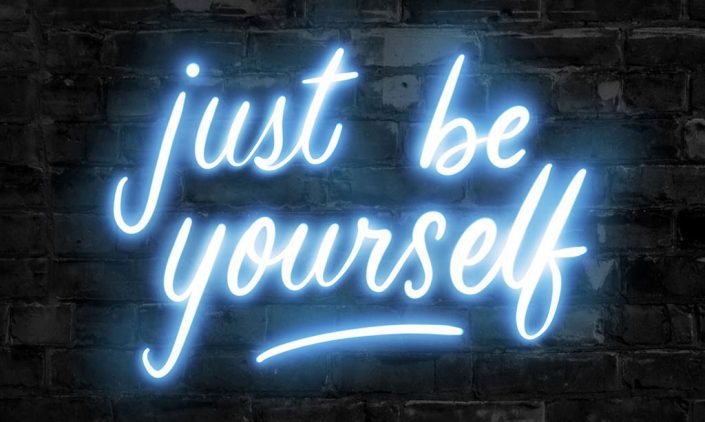 Just be yourself neon sign