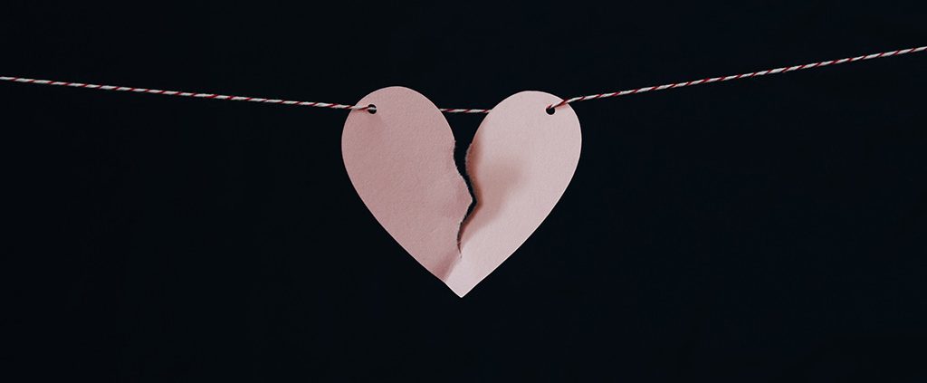 Paper mache broken heart