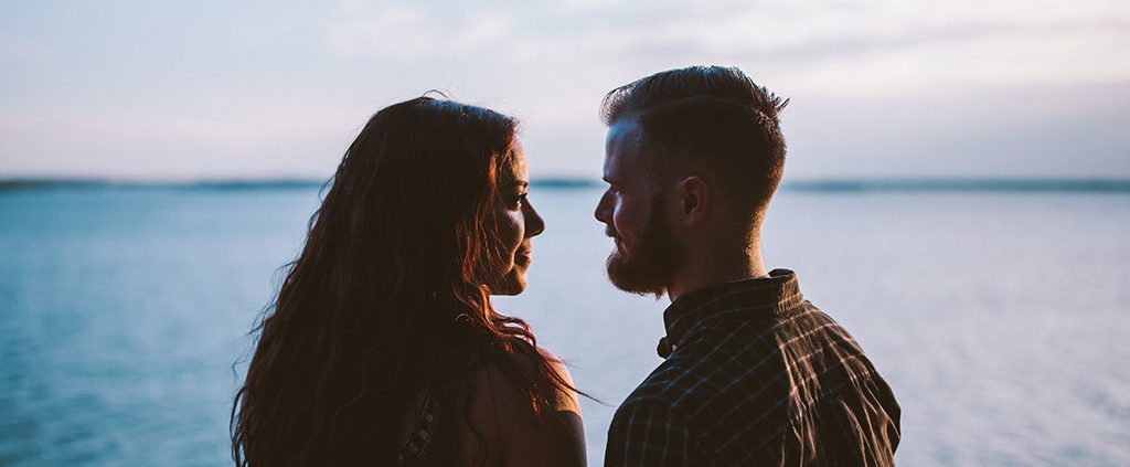 Couple staring deeply into each others eyes