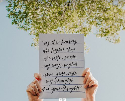YMI Typography - As the heavens are higher than the earth, so are my ways higher than your ways and my thoughts than your thoughts. - Isaiah 55:9