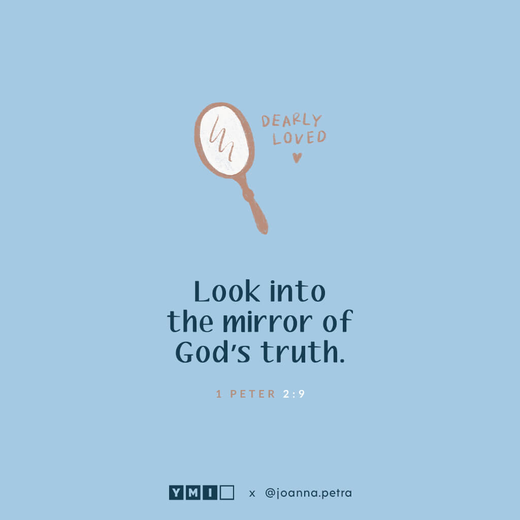 Mirror with quote look into the mirror of God's truth