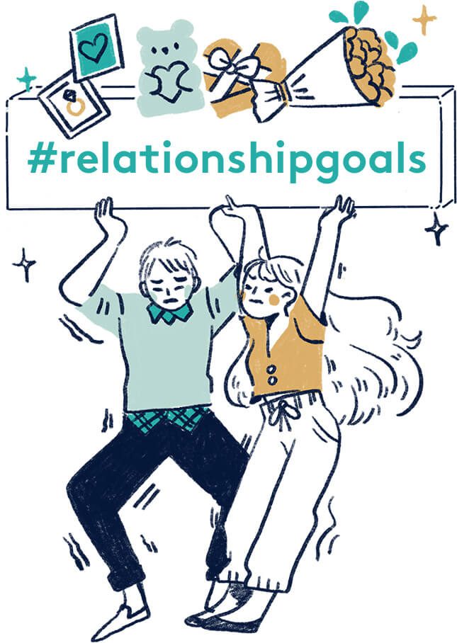 Relationship Goals Images- pressure and weight of relationship goals graphic