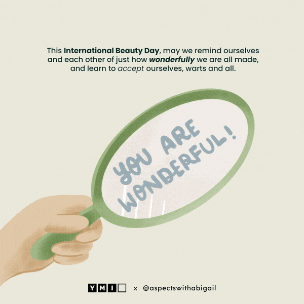 Image of a mirror that says you are wonderful