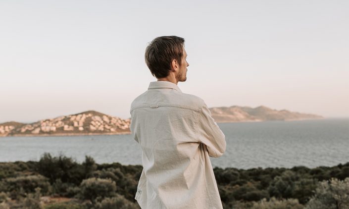 Image of guy looking out to a view