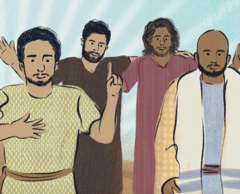 Illustration of 4 disciples