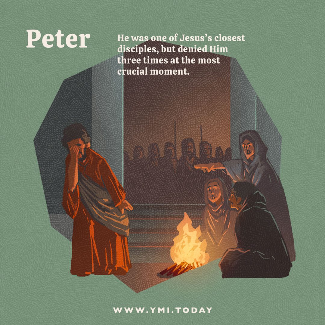Illustration of Peter denying Jesus