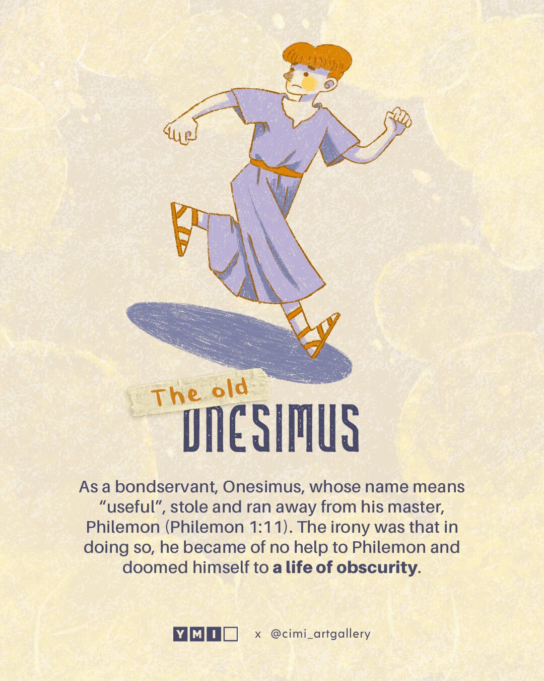 Illustration of onesimus running