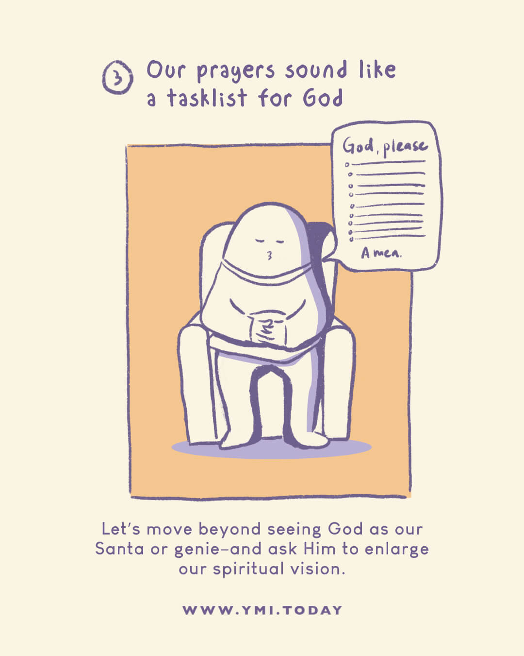 A man is praying with a long to-do list 