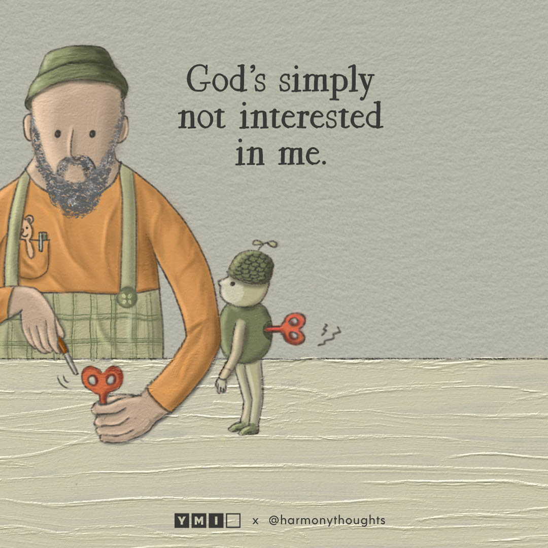 Wind-up Toy (us) feels ignored by his Maker (God).