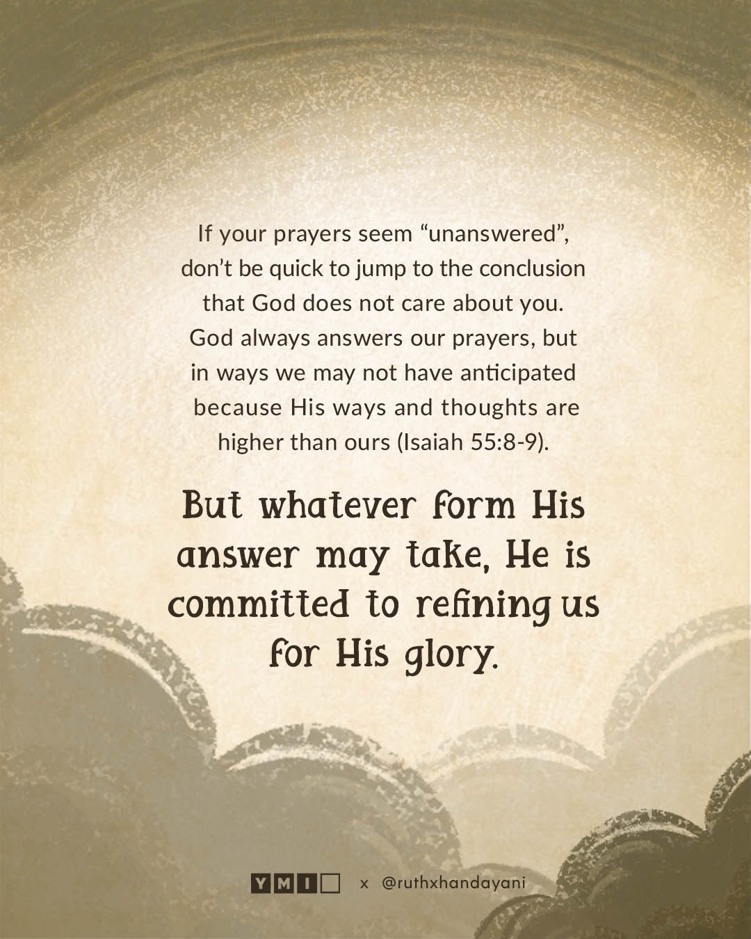 Explanation text on unanswered prayers