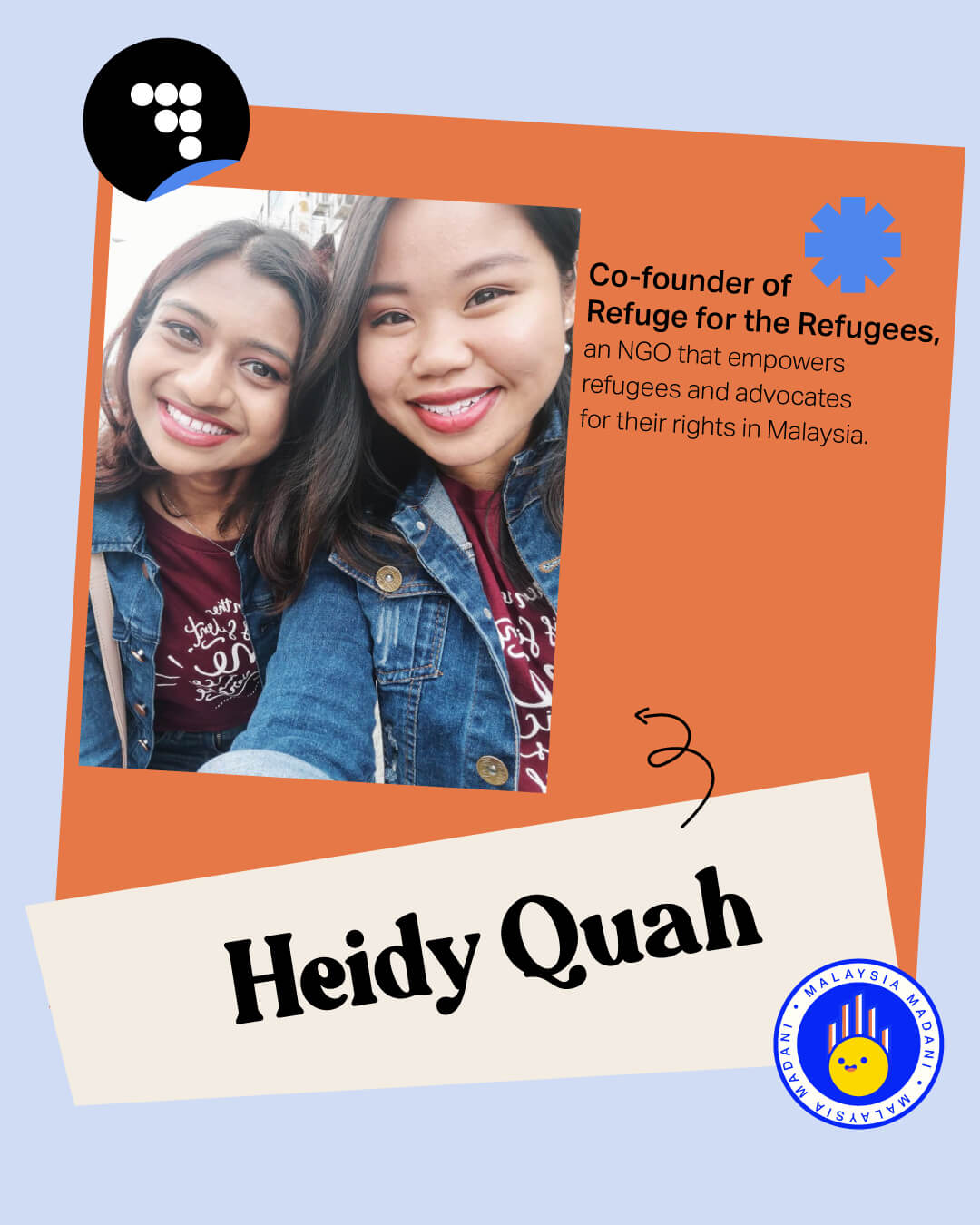 Heidy Quah, Co-founder of Refuge for the Refugees 